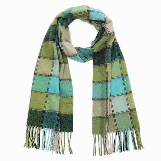 Temminc #1209005 Women/Men A Splash of Color,Cashmere Vibrant Plaid Winter Fashion Scarf ,70.9x11.8in