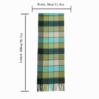 Temminc #1209005 Women/Men A Splash of Color,Cashmere Vibrant Plaid Winter Fashion Scarf ,70.9x11.8in