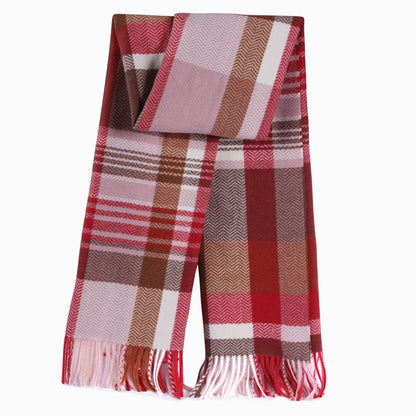 2042-05 Women's Long Classic Tassel Plaid Scarf, Chunky  Winter/Fall Warm Scarf