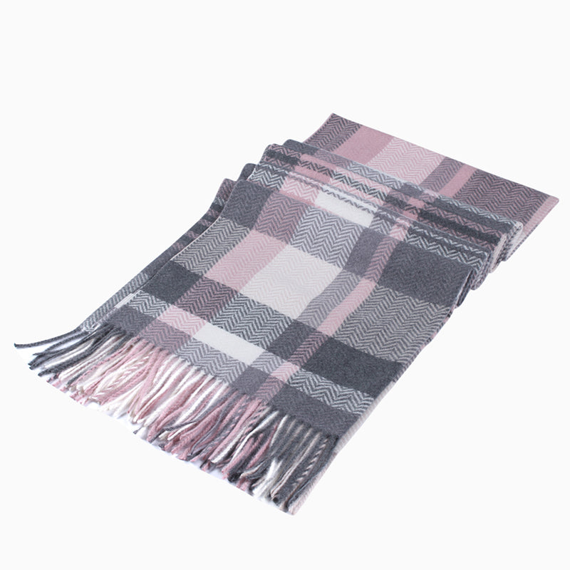 2042-08 Women's Long Classic Tassel Plaid Scarf, Chunky  Winter/Fall Warm Scarf