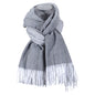 2043-02 Women's Long Classic Tassel Plaid Scarf, Chunky  Winter/Fall Warm Scarf