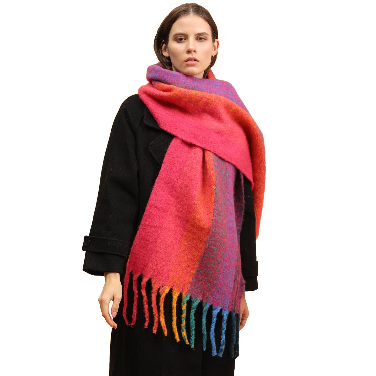 Temminc #2147-02  Women's Warm Scarf,Colorful Soft Comfort Elegant Cold Weather Pashmina Shawl