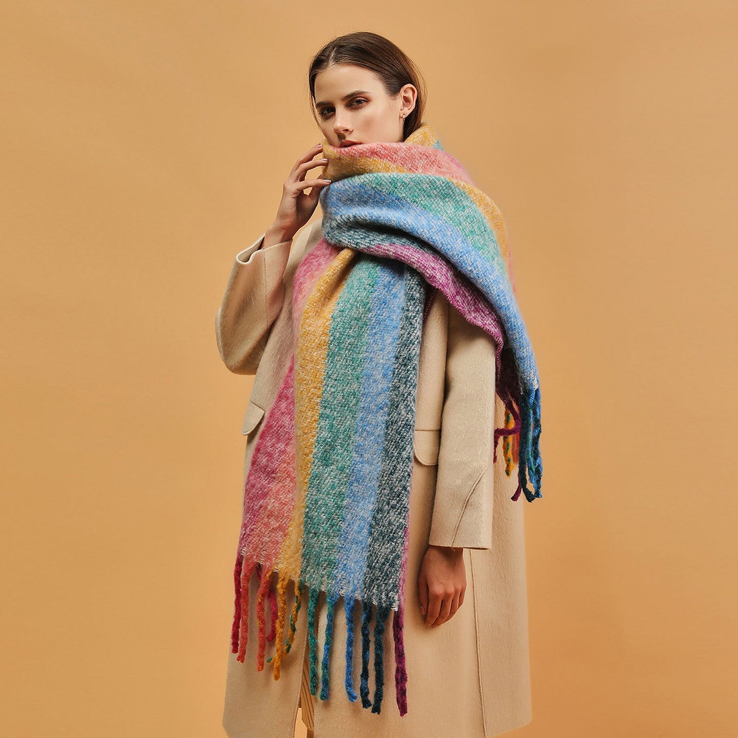 Temminc #2147-03 Women Winter Fashion Scarf,Colorful Soft Comfort Elegant Cold Weather Pashmina Shawl