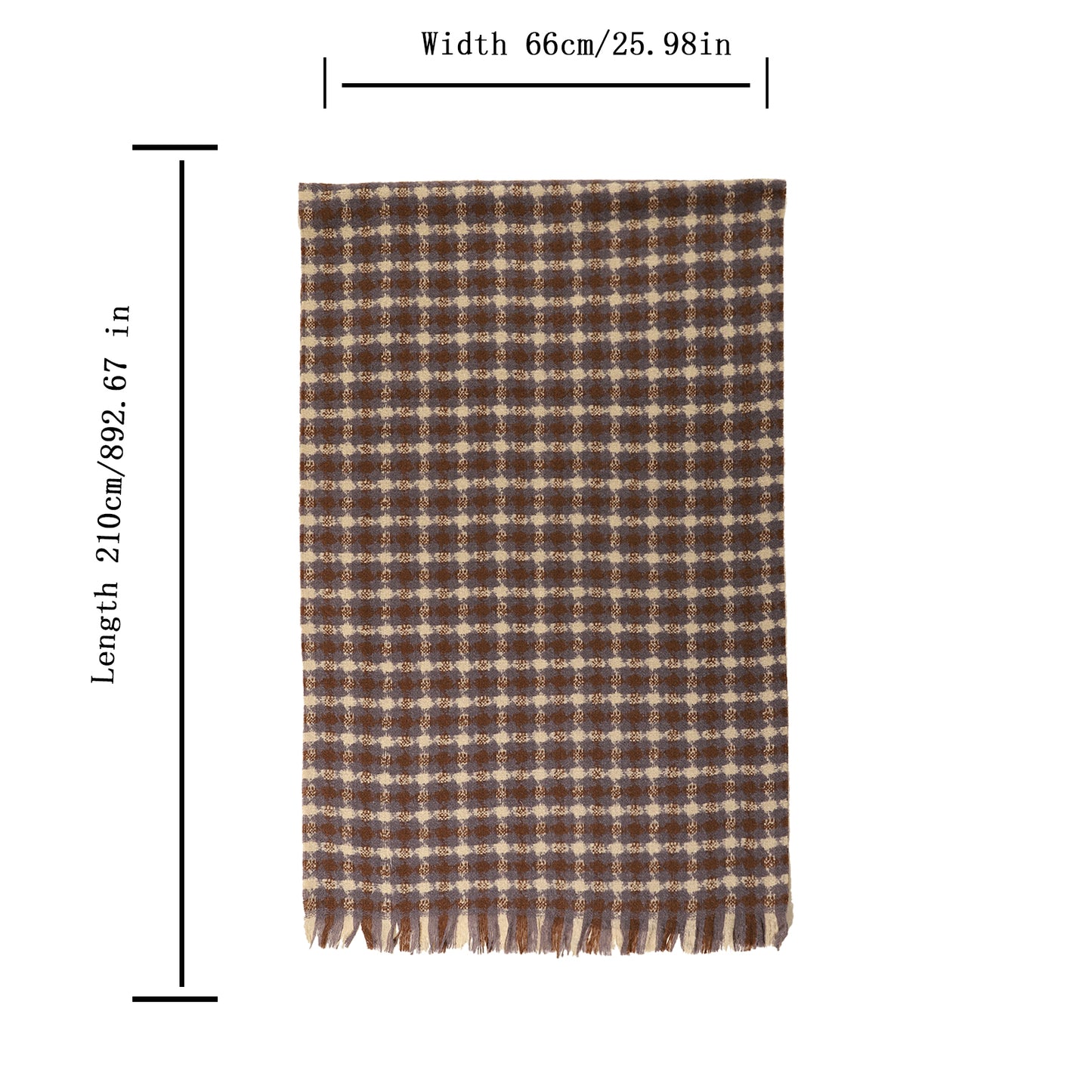 3991-05 Women's Long Classic Tassel Plaid Scarf, Chunky  Winter/Fall Warm Scarf