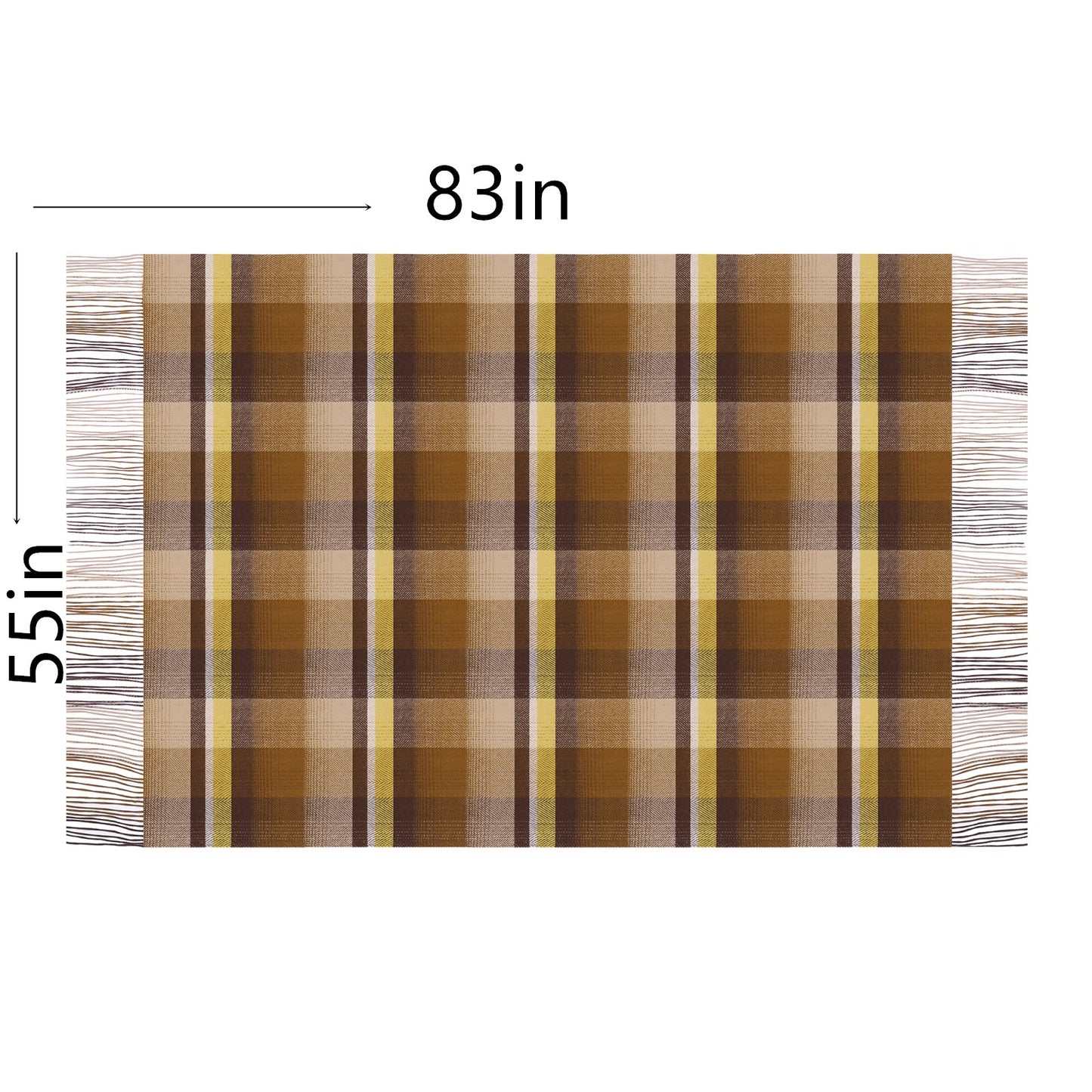 4665-01 Pure Wool  Throw Blanket For Sofa,Bed&Car, Large 55x83 inches, 2 lbs,Classic Design With Storage bag