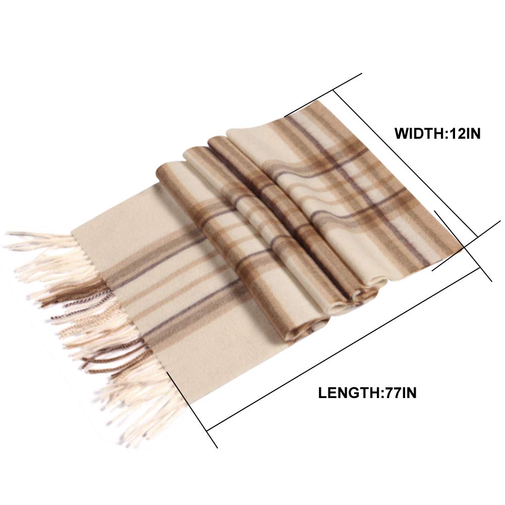 Temminc #1216103 Women/Men Wool Plaid Winter Fashion Scarf ,70.9x11.8in