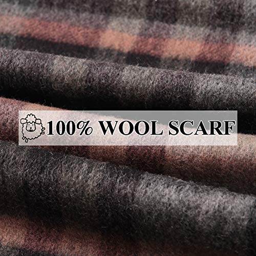 Temminc #12161-10 Women/Men Wool Plaid Winter Fashion Scarf ,70.9x11.8in