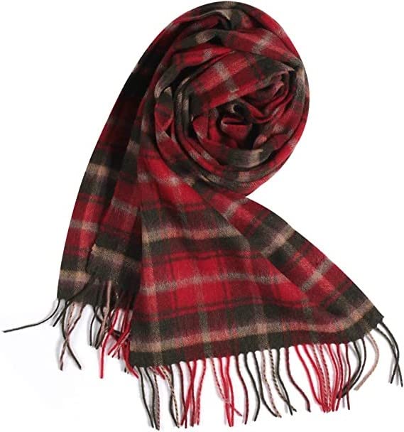 Temminc #12161-06 Women/Men Wool Plaid Winter Fashion Scarf ,70.9x11.8in