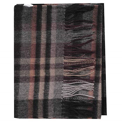 Temminc #12161-10 Women/Men Wool Plaid Winter Fashion Scarf ,70.9x11.8in