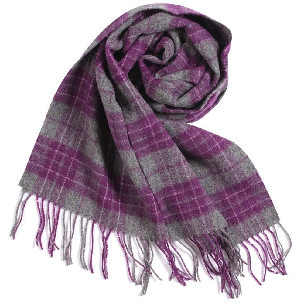 Temminc #12161-08 Women/Men Wool Plaid Winter Fashion Scarf ,70.9x11.8in