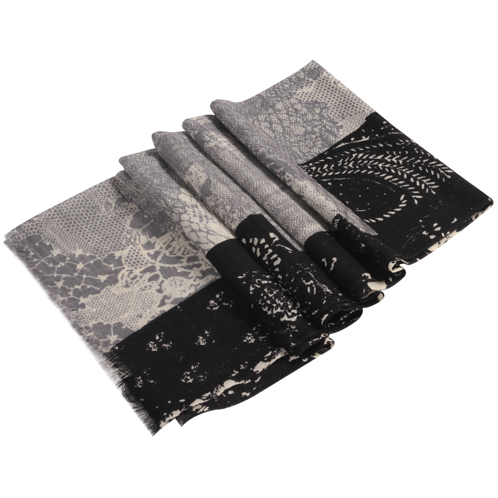 814701 Women's autumn/winter printed soft skin wool scarf