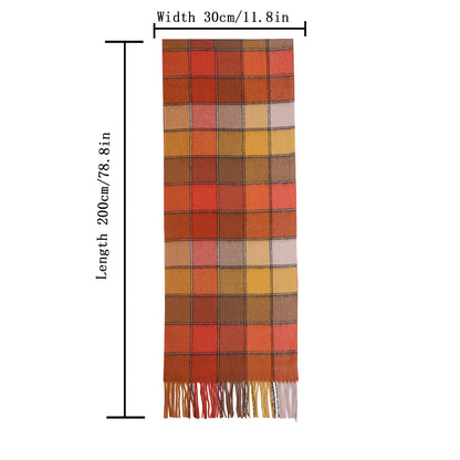 Temminc #1209001 Women/Men A Splash of Color,Cashmere Vibrant Plaid Winter Fashion Scarf ,70.9x11.8in