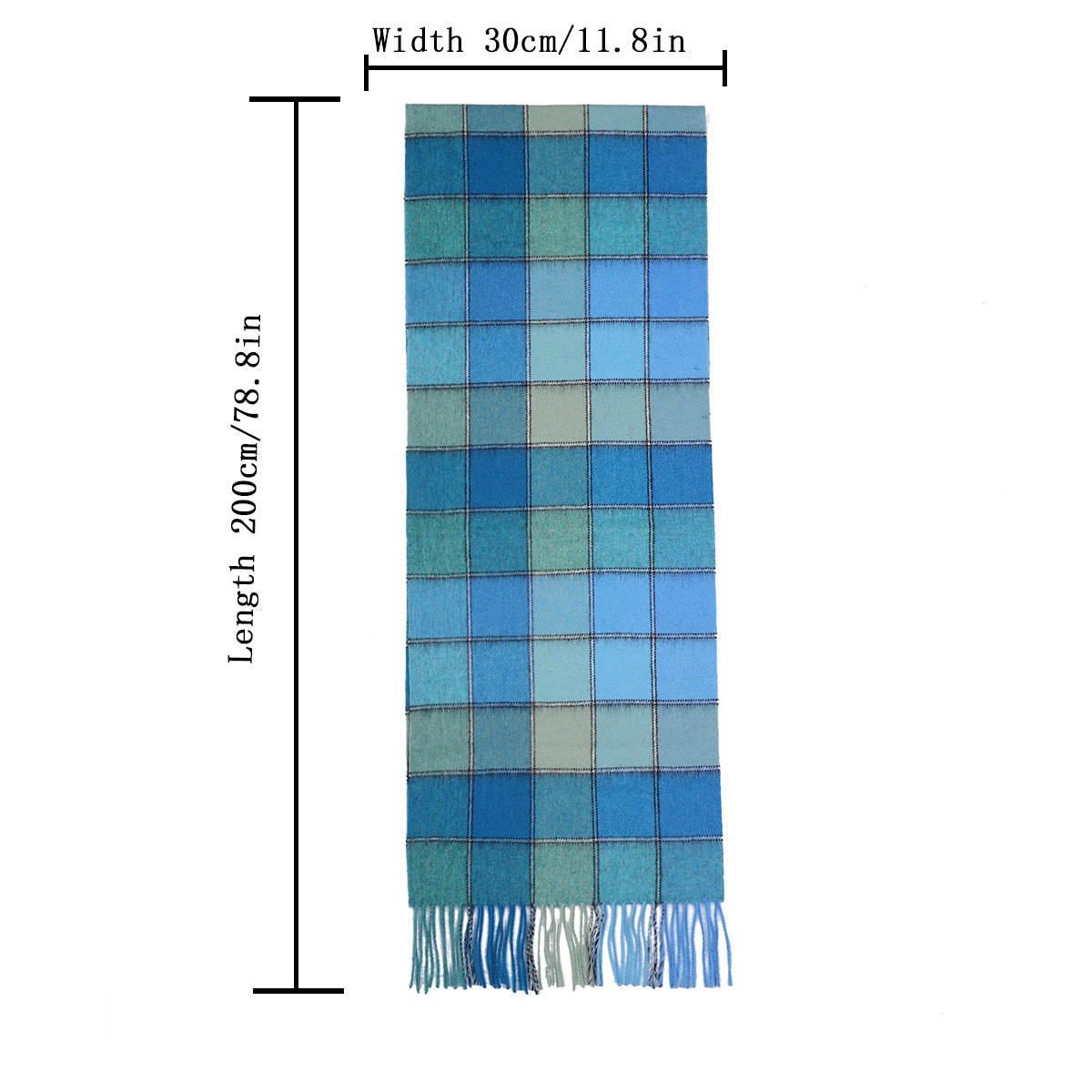 Temminc #1209003 Women/Men A Splash of Color,Cashmere Vibrant Plaid Winter Fashion Scarf ,70.9x11.8in