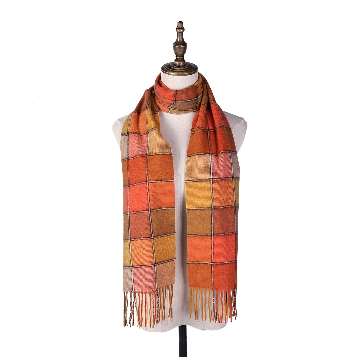 Temminc #1209001 Women/Men A Splash of Color,Cashmere Vibrant Plaid Winter Fashion Scarf ,70.9x11.8in