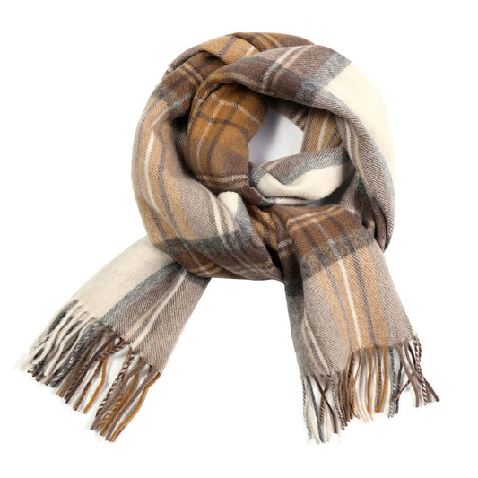 Temminc #4946-03 Women/Men Wool Plaid Winter Fashion Scarf ,70.9x11.8in