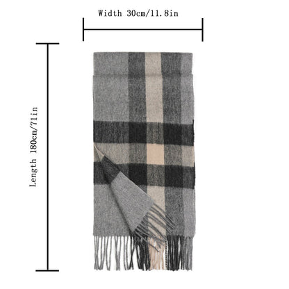 Temminc #1017309 Women/Men Wool Plaid Winter Fashion Scarf ,70.9x11.8in