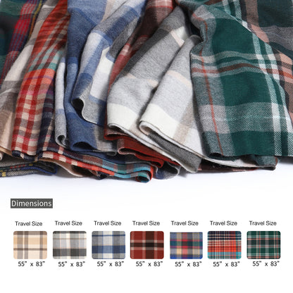 4666-05 Pure Wool  Throw Blanket For Sofa,Bed&Car, Large 55x83 inches, 1.5 lbs,Classic Design With Storage bag