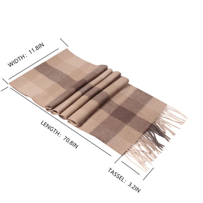 Temminc #1017317 Women/Men Wool Plaid Winter Fashion Scarf ,70.9x11.8in