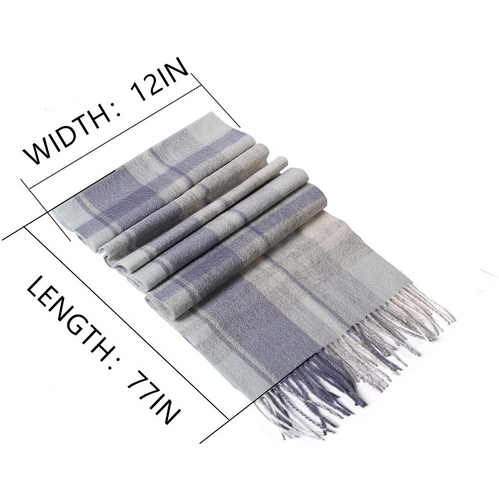 Temminc #1216107 Women/Men Wool Plaid Winter Fashion Scarf ,70.9x11.8in