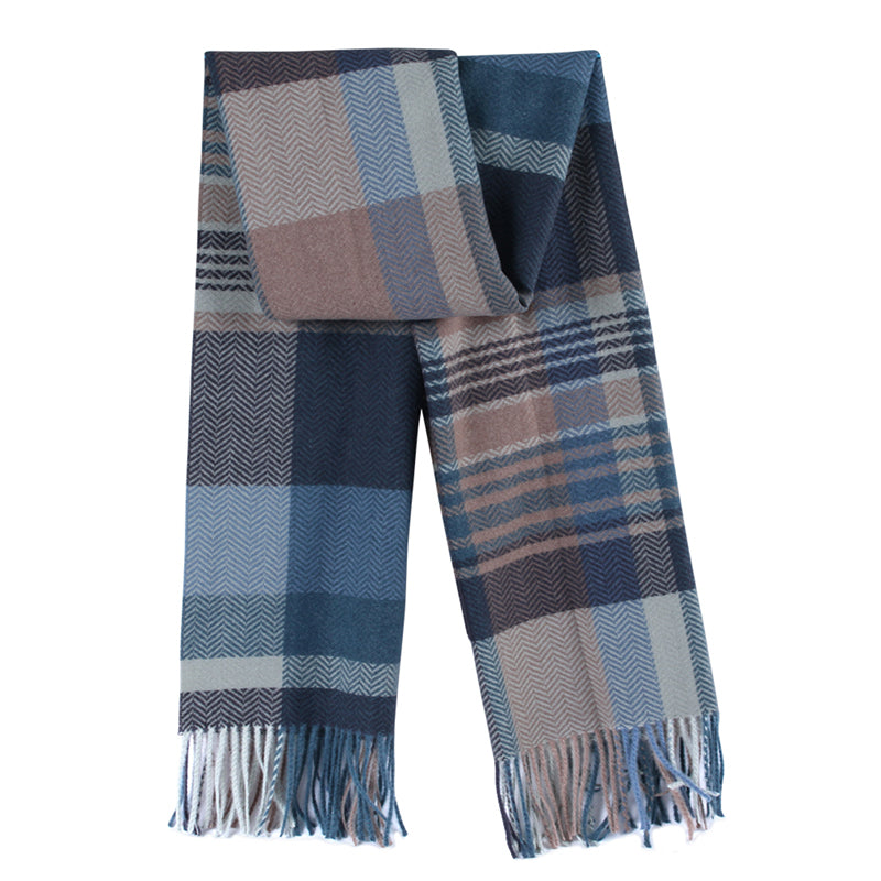 2042-04 Women's Long Classic Tassel Plaid Scarf, Chunky  Winter/Fall Warm Scarf