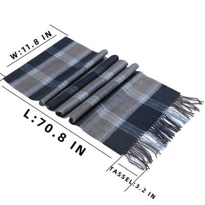 12161-07 667602 Women/Men Wool Plaid Winter Fashion Scarf ,70.9x11.8in