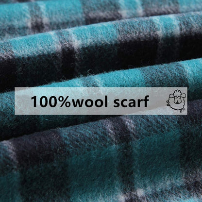 Temminc #12161-03 Women/Men Wool Plaid Winter Fashion Scarf ,70.9x11.8in